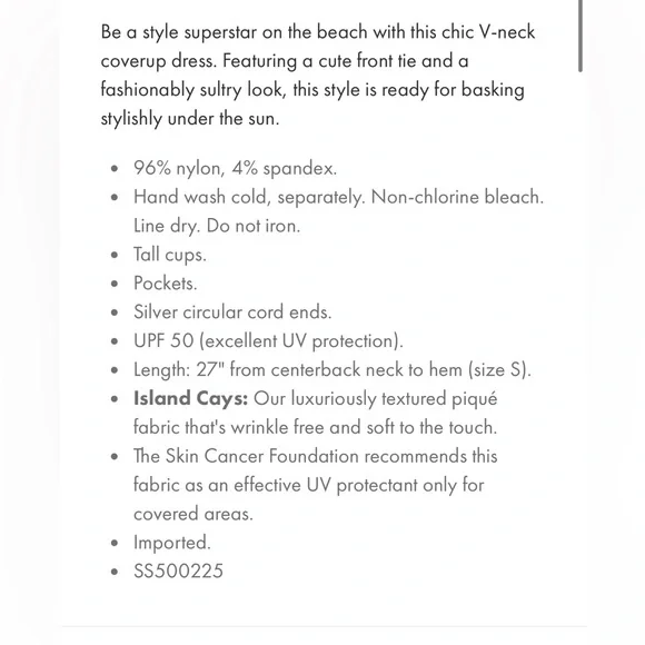 NWT Tommy Bahama Island Cays Coverup spa Dress
size M - Picture 6 of 6